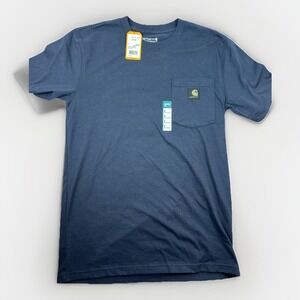Carhartt T Shirt Men's Sm Navy Relax Fit Pocket Back Graphic